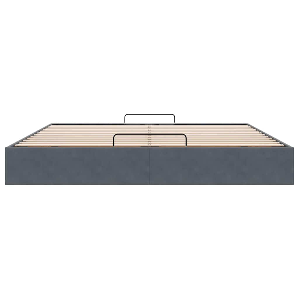 Ottoman bedframe zonder matras 180x200 cm fluweel donkergrijs