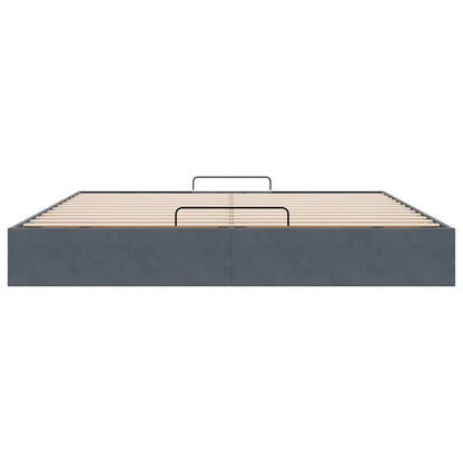 Ottoman bedframe zonder matras 180x200 cm fluweel donkergrijs