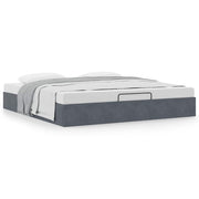Bedframe 180x200 cm fluweel donkergrijs