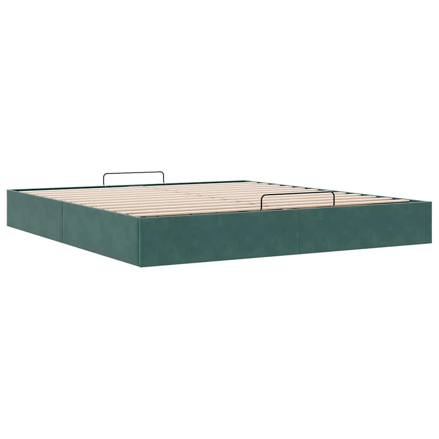 Ottoman bedframe zonder matras 180x200 cm fluweel donkergroen
