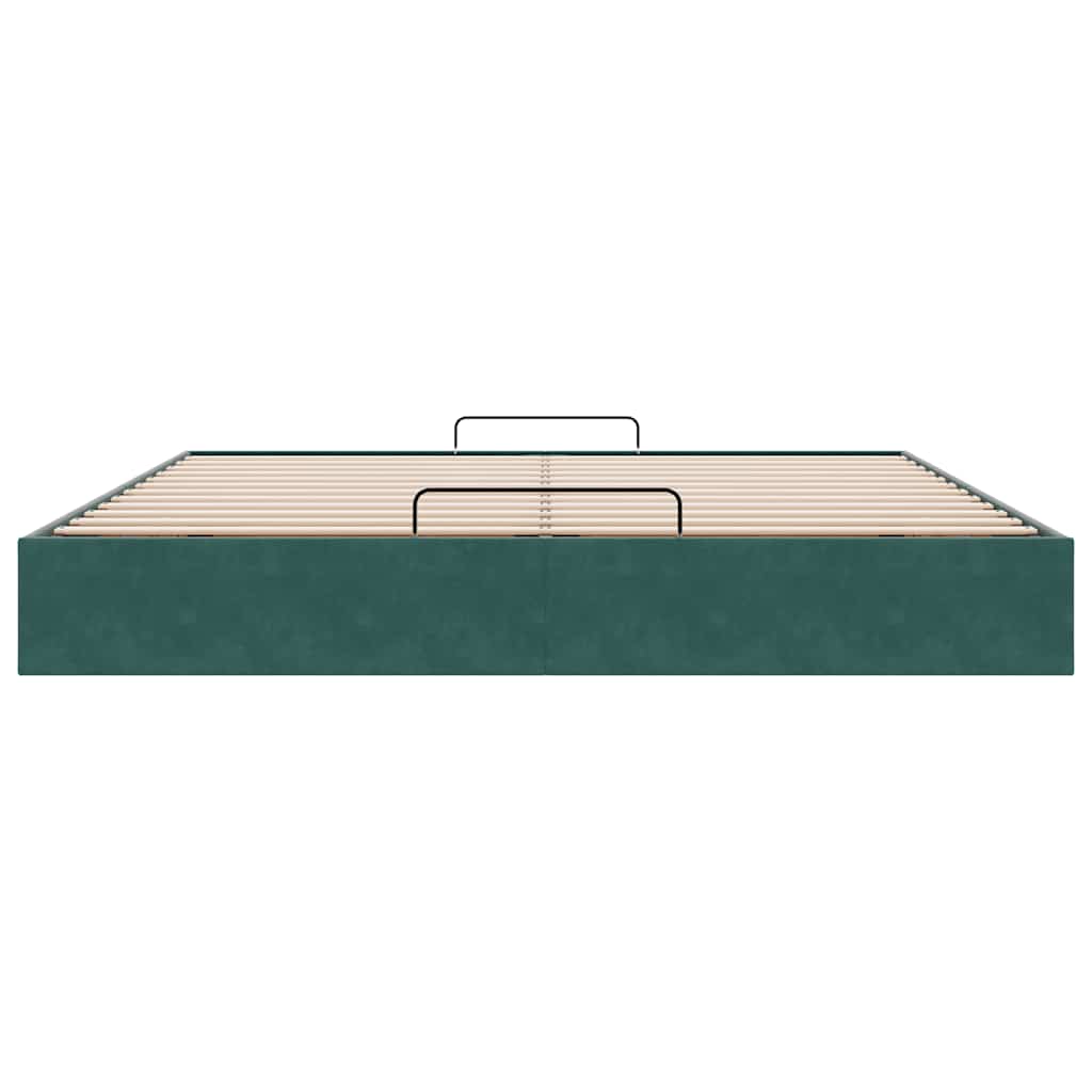 Ottoman bedframe zonder matras 180x200 cm fluweel donkergroen