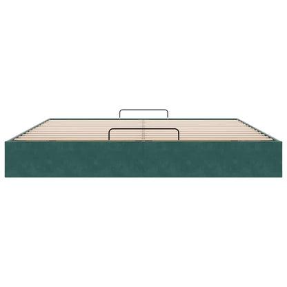 Ottoman bedframe zonder matras 180x200 cm fluweel donkergroen