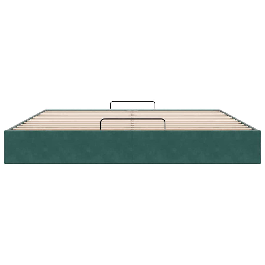 Ottoman bedframe zonder matras 180x200 cm fluweel donkergroen