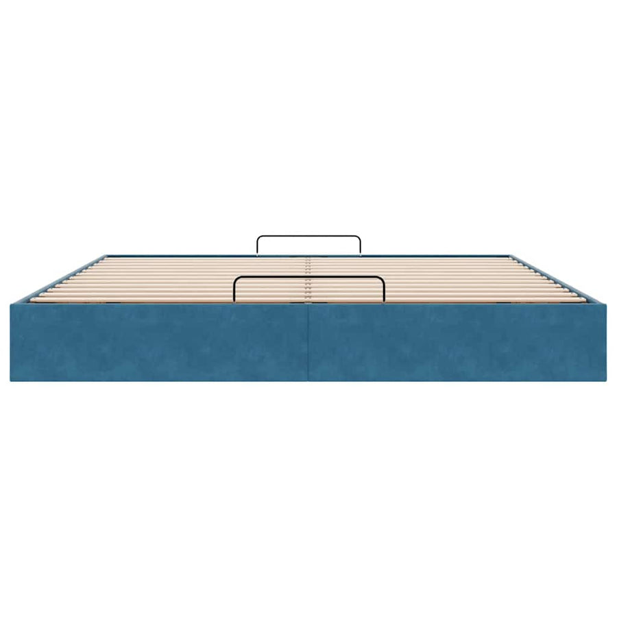 Ottoman bedframe zonder matras 180x200 cm fluweel donkerblauw
