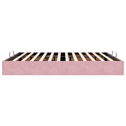 Ottoman bedframe zonder matras 180x200 cm fluweel roze