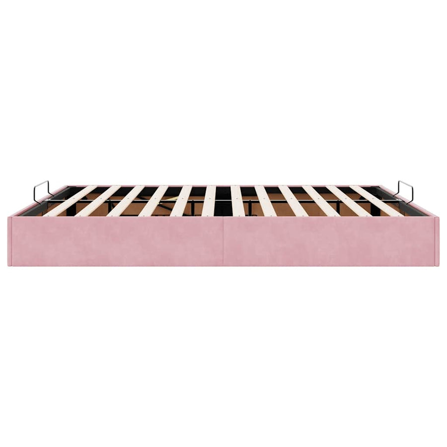 Ottoman bedframe zonder matras 180x200 cm fluweel roze