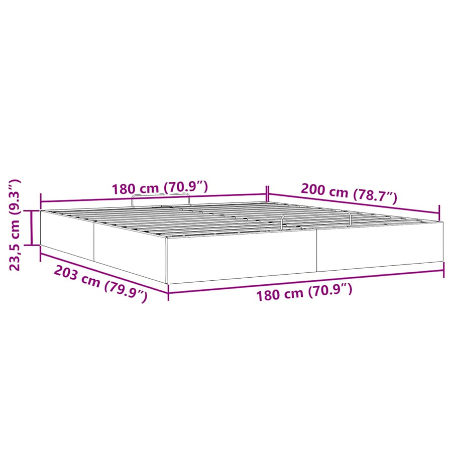 Ottoman bedframe zonder matras 180x200 cm fluweel roze