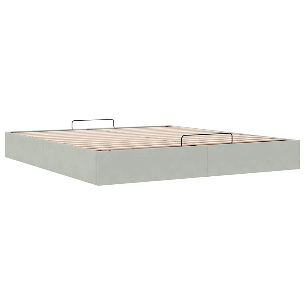 Ottoman bedframe zonder matras 200x200 cm fluweel lichtgrijs