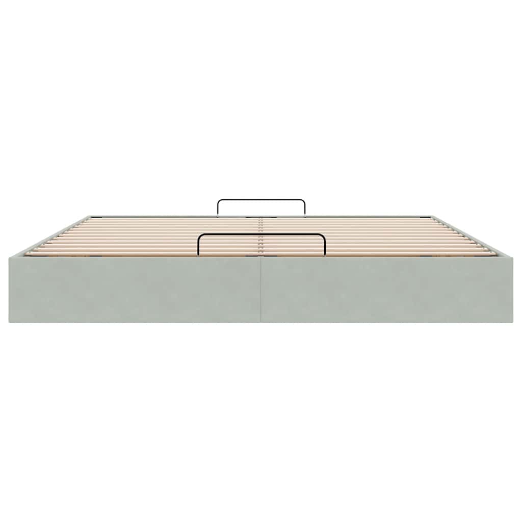Ottoman bedframe zonder matras 200x200 cm fluweel lichtgrijs