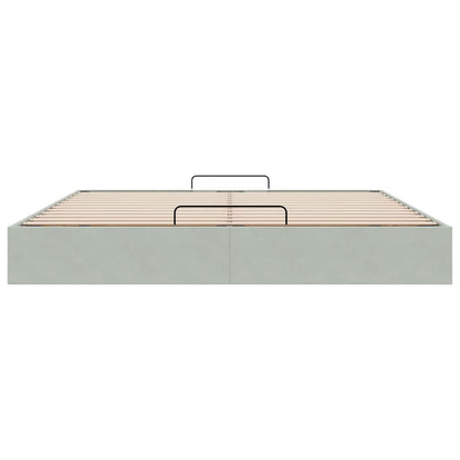 Ottoman bedframe zonder matras 200x200 cm fluweel lichtgrijs