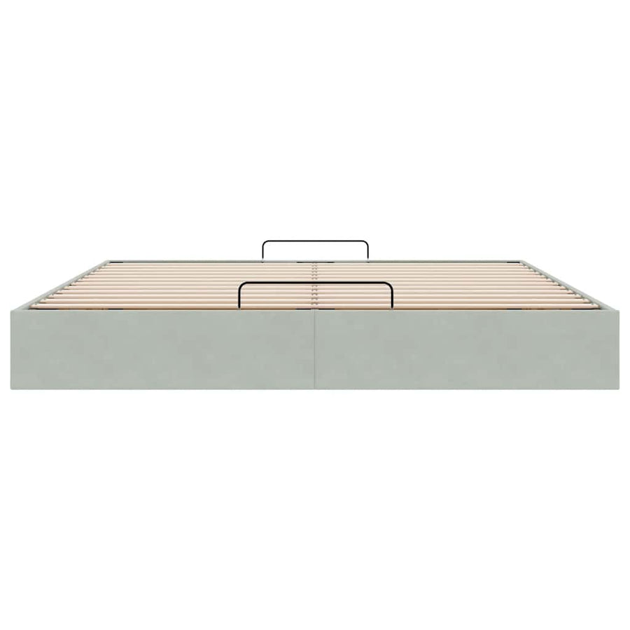 Ottoman bedframe zonder matras 200x200 cm fluweel lichtgrijs
