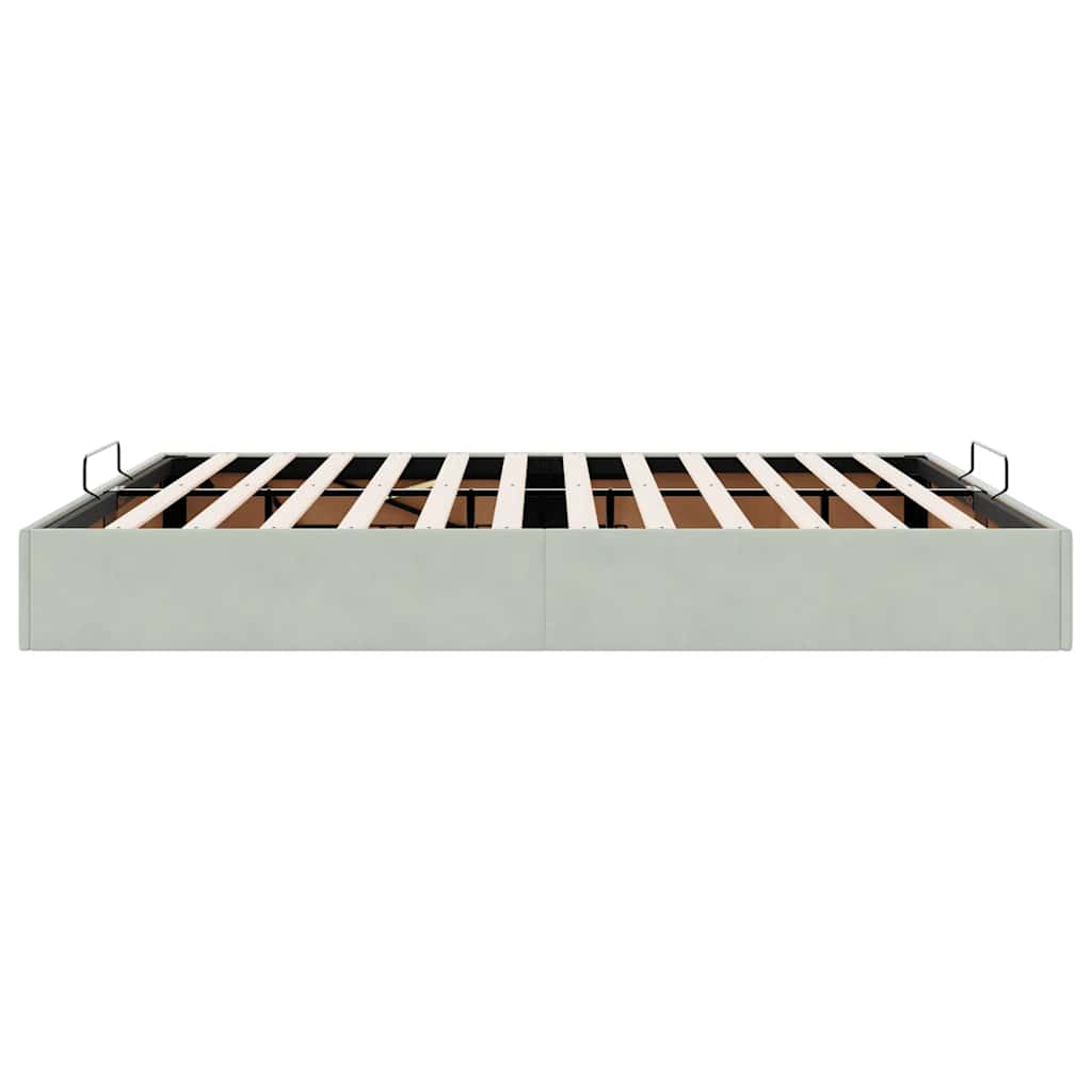Ottoman bedframe zonder matras 200x200 cm fluweel lichtgrijs