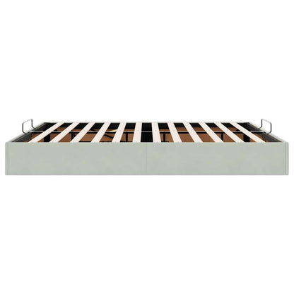 Ottoman bedframe zonder matras 200x200 cm fluweel lichtgrijs