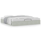 Ottoman bedframe 200x200 cm fluweel lichtgrijs