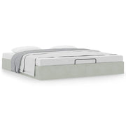 Ottoman bedframe 200x200 cm fluweel lichtgrijs