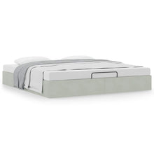 Ottoman bedframe zonder matras 200x200 cm fluweel lichtgrijs