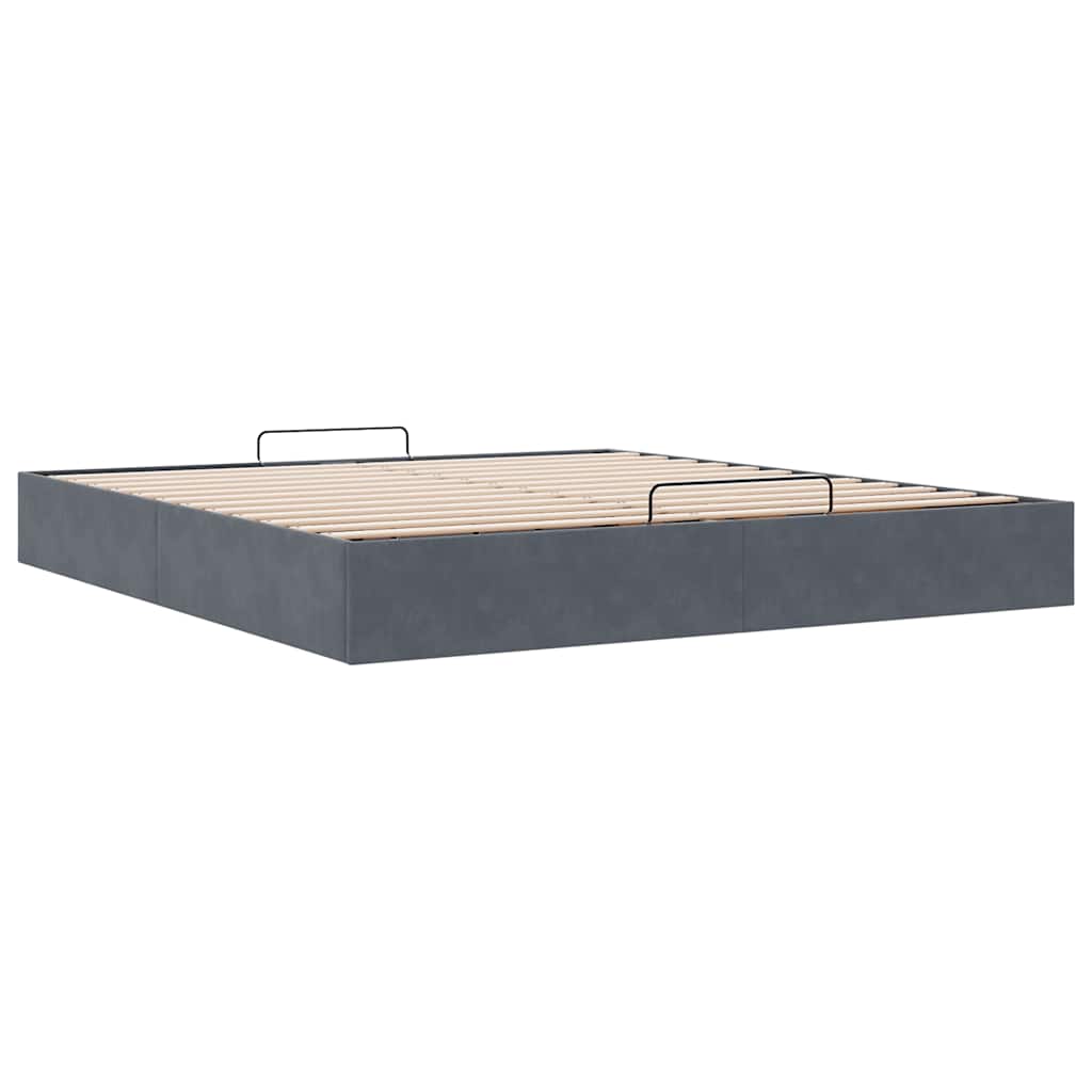 Ottoman bedframe zonder matras 200x200 cm fluweel donkergrijs