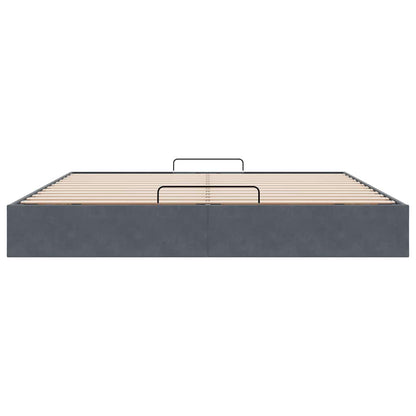 Ottoman bedframe zonder matras 200x200 cm fluweel donkergrijs