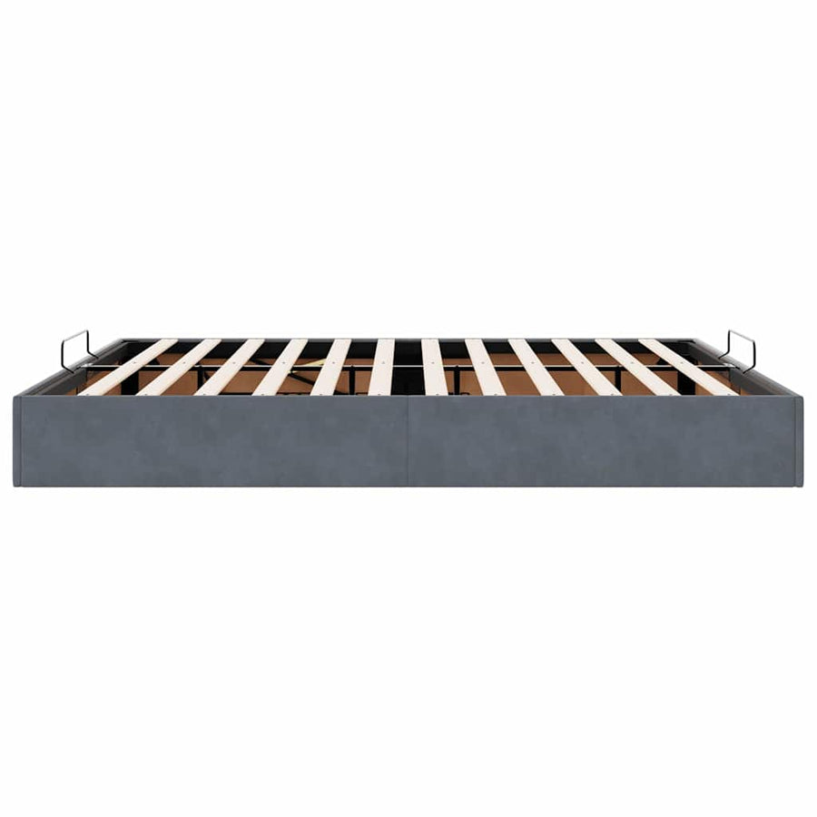 Ottoman bedframe zonder matras 200x200 cm fluweel donkergrijs