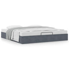 Ottoman bed frame without mattress 200x200 cm velvet dark grey