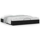 Ottoman bedframe 200x200 cm fluweel zwart met opbergruimte