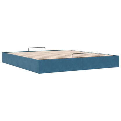 Ottoman Bedframe Zonder Matras 200X200 Cm Fluweel Donkerblauw