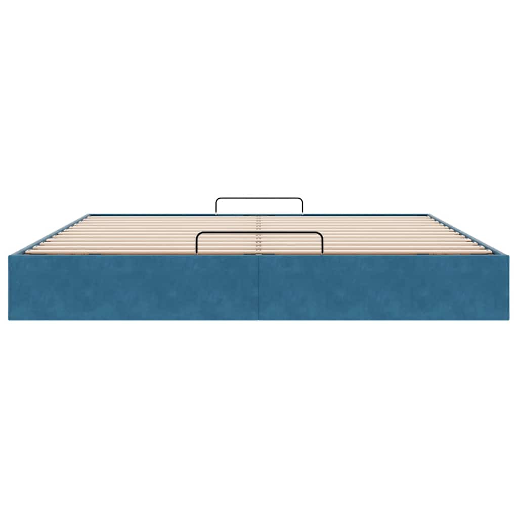 Ottoman Bedframe Zonder Matras 200X200 Cm Fluweel Donkerblauw