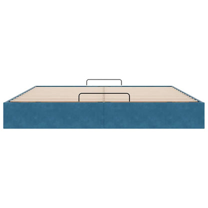 Ottoman Bedframe Zonder Matras 200X200 Cm Fluweel Donkerblauw