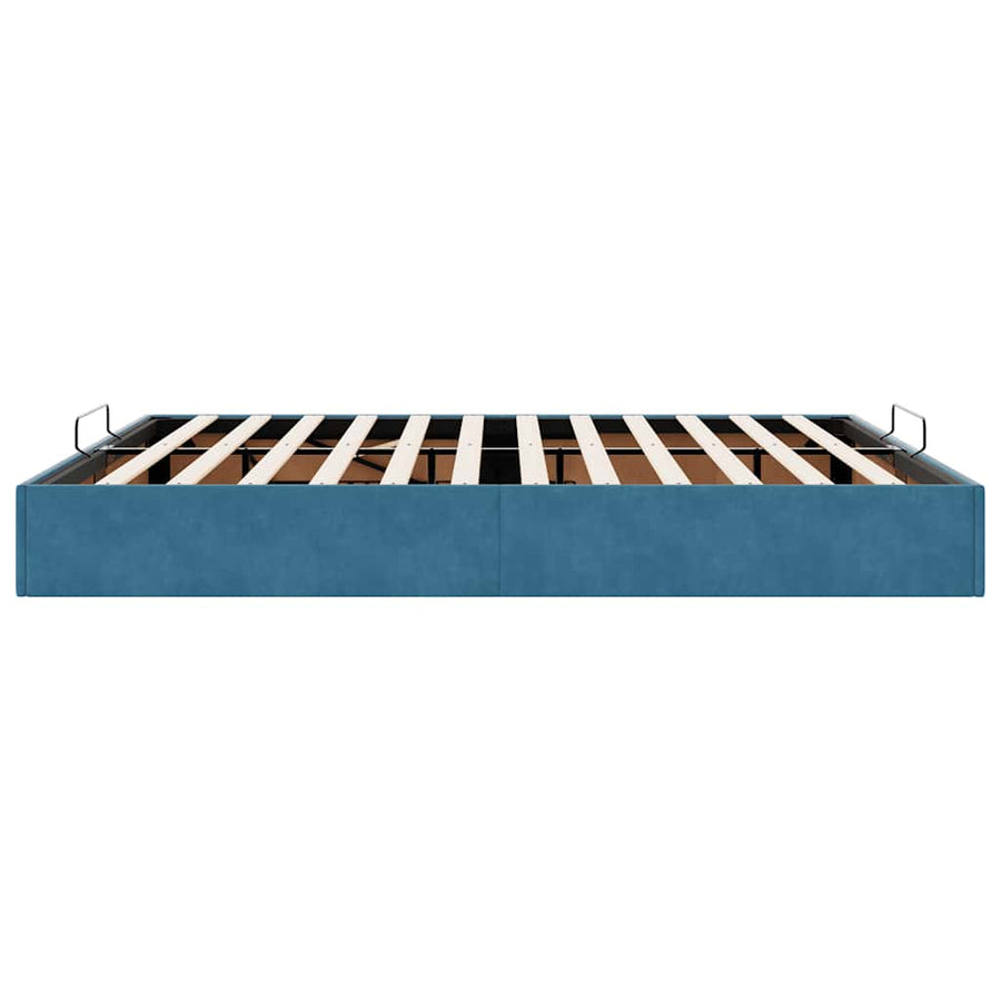 Ottoman Bedframe Zonder Matras 200X200 Cm Fluweel Donkerblauw