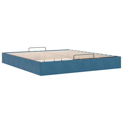 Ottoman Bedframe Zonder Matras 200X200 Cm Fluweel Donkerblauw