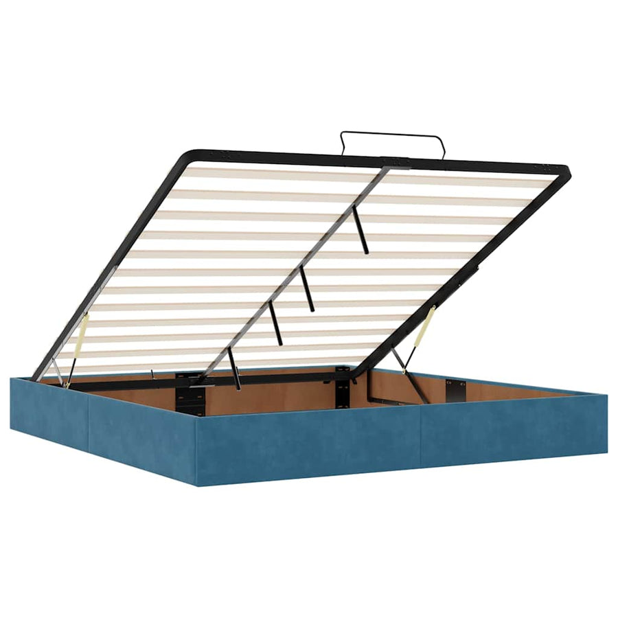 Ottoman Bedframe Zonder Matras 200X200 Cm Fluweel Donkerblauw