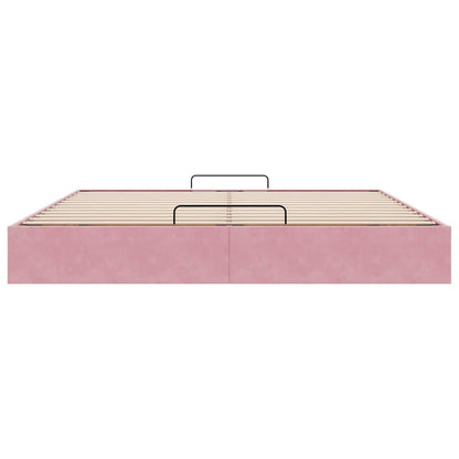 Ottoman bedframe zonder matras 200x200 cm fluweel roze