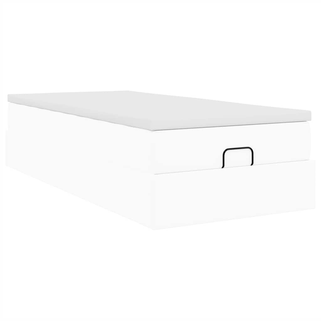Ottoman bed met matras 80x200 cm kunstleer wit