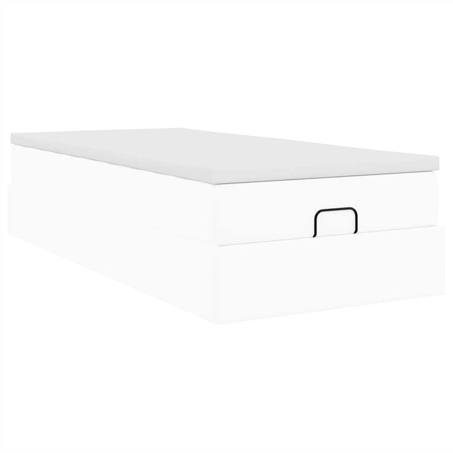 Ottoman bed met matras 80x200 cm kunstleer wit