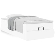 Ottoman bed with mattress 80x200 cm faux leather white