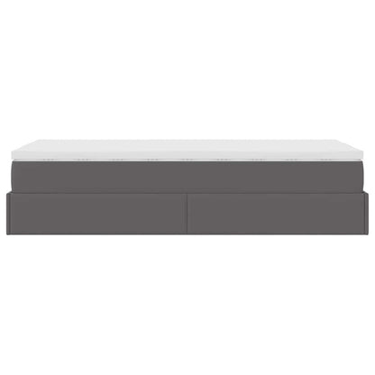 Ottoman bed met matras 80x200 cm kunstleer grijs