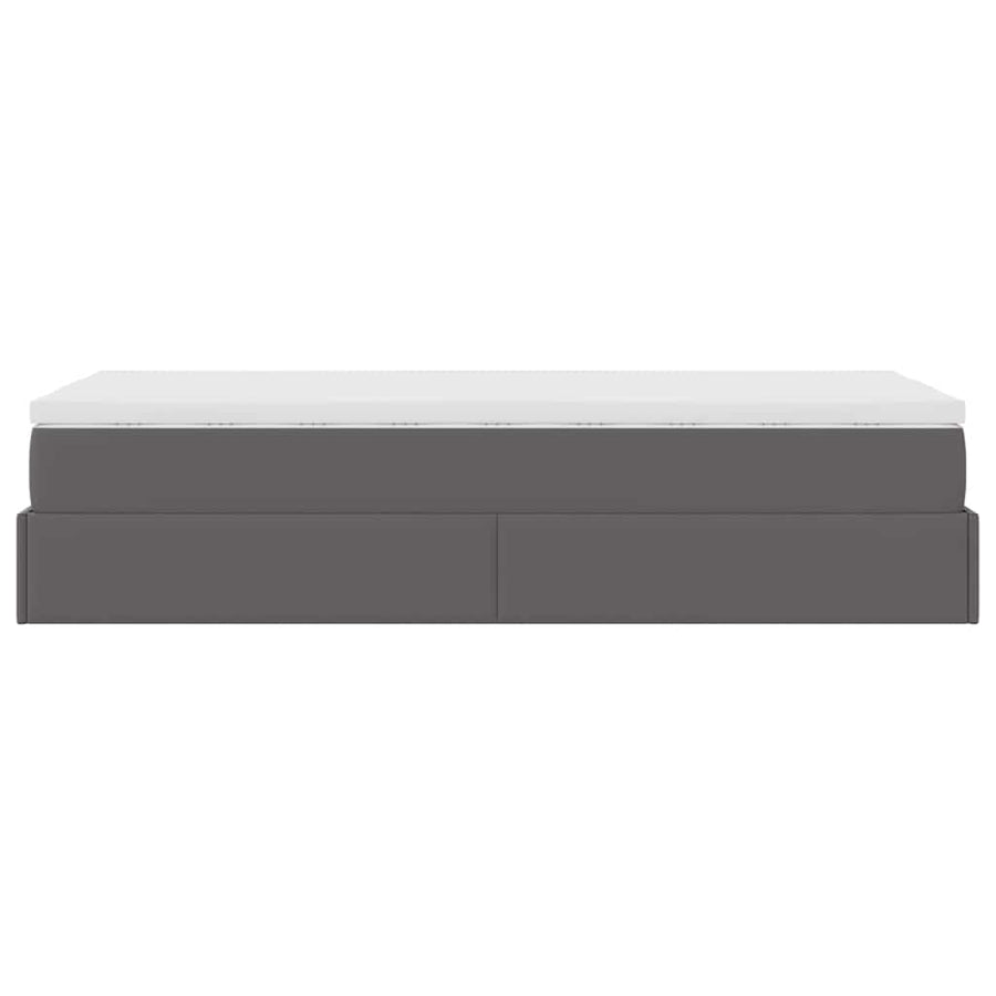 Ottoman bed met matras 80x200 cm kunstleer grijs