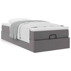 Ottoman bed with mattress 80x200 cm faux leather grey