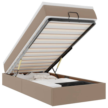 Ottoman bed met matras 80x200 cm kunstleer cappuccinokleurig