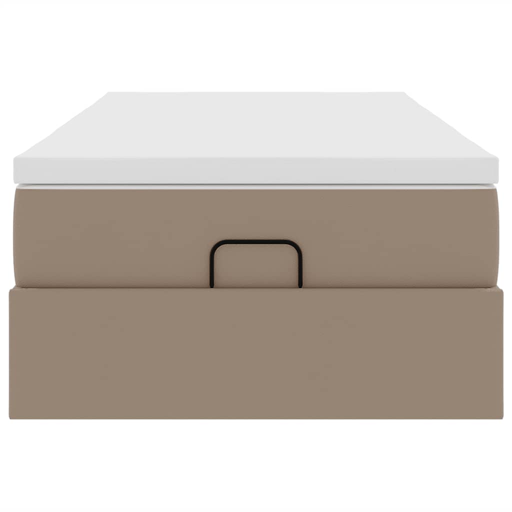 Ottoman bed met matras 80x200 cm kunstleer cappuccinokleurig