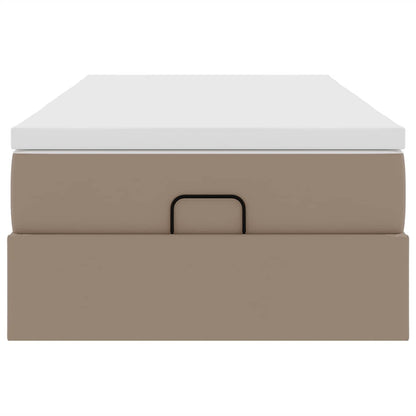 Ottoman bed met matras 80x200 cm kunstleer cappuccinokleurig