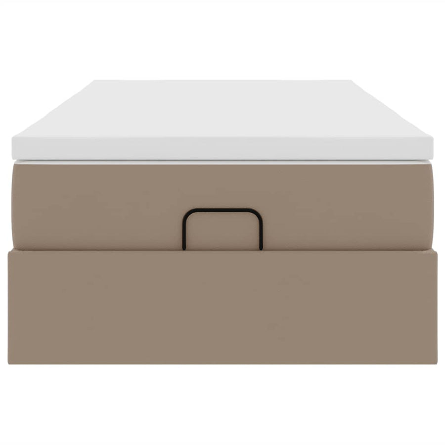 Ottoman bed met matras 80x200 cm kunstleer cappuccinokleurig