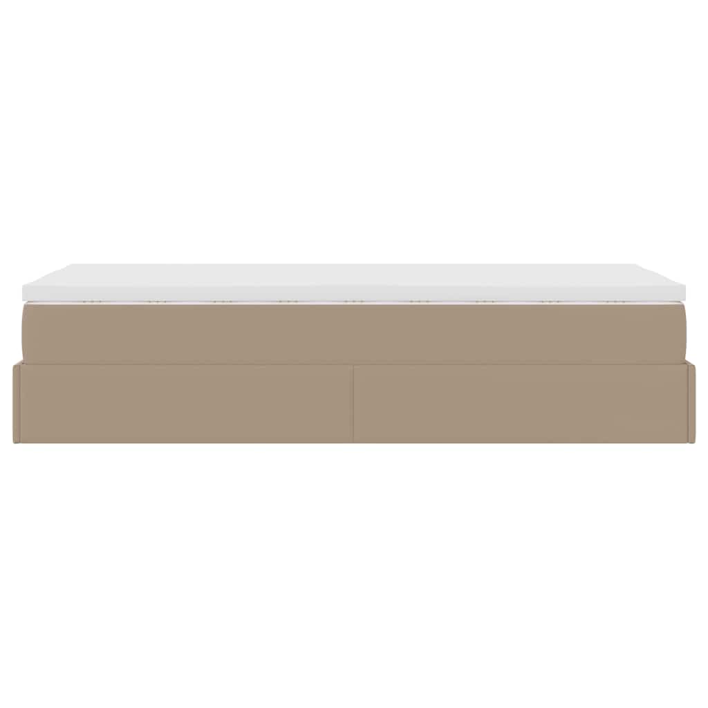 Ottoman bed met matras 80x200 cm kunstleer cappuccinokleurig