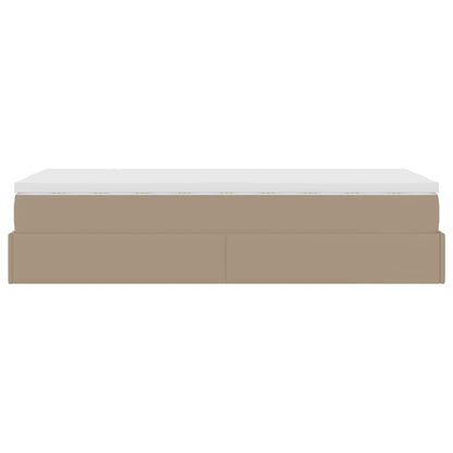 Ottoman bed met matras 80x200 cm kunstleer cappuccinokleurig