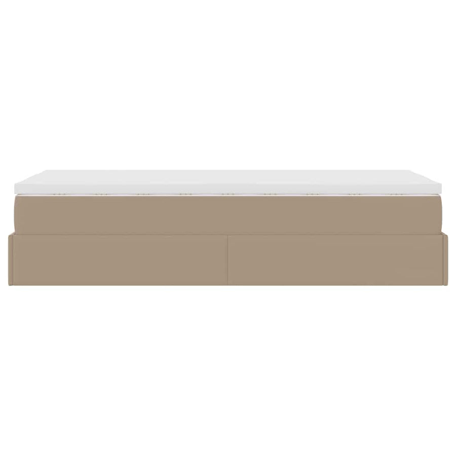 Ottoman bed met matras 80x200 cm kunstleer cappuccinokleurig