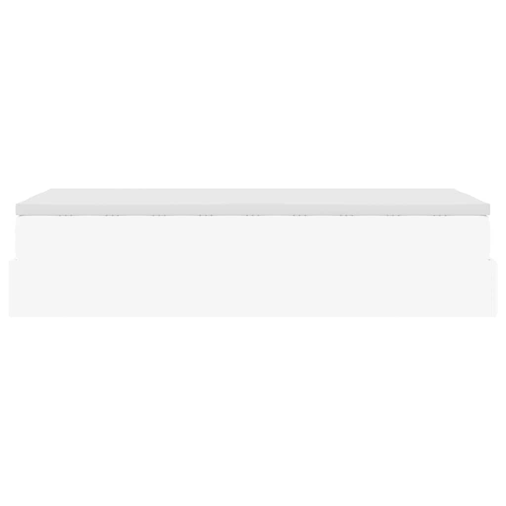 Ottoman bed met matras 90x190cm kunstleer wit