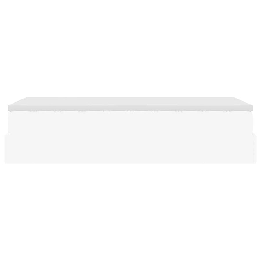 Ottoman bed met matras 90x190cm kunstleer wit