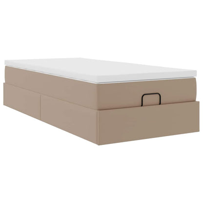 Ottoman bed met matras 90x190cm kunstleer cappuccinokleurig