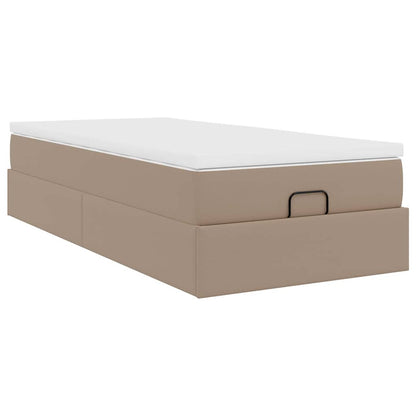 Ottoman bed met matras 90x190cm kunstleer cappuccinokleurig