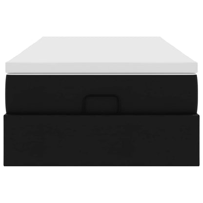 Ottoman bed met matras 90x200cm kunstleer zwart